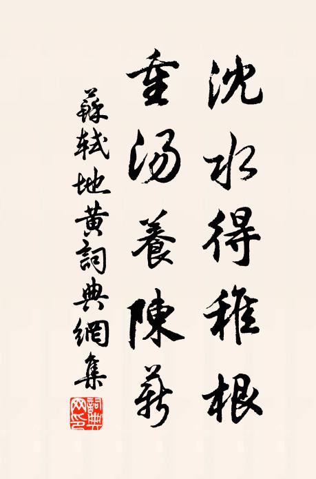 苏轼沈水得稚根，重汤养陈薪书法作品欣赏