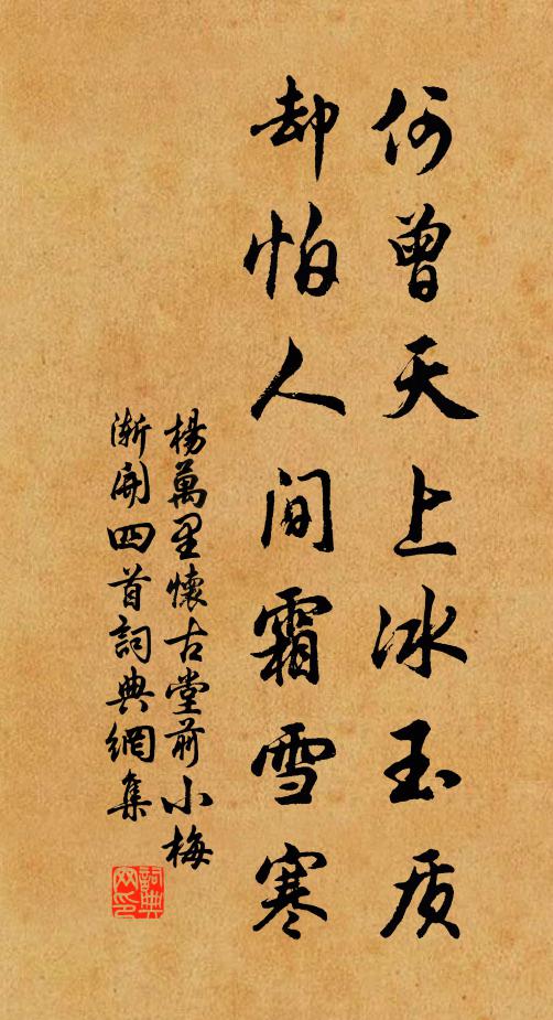 杨万里何曾天上冰玉质，却怕人间霜雪寒书法作品欣赏