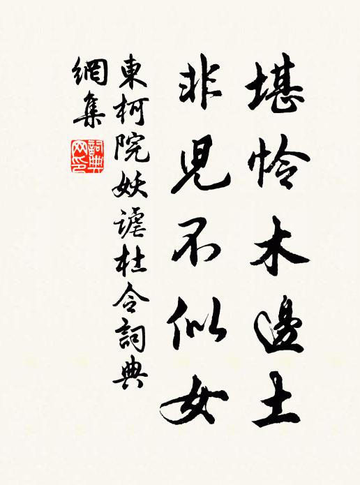 佚名堪怜木边土，非儿不似女书法作品欣赏