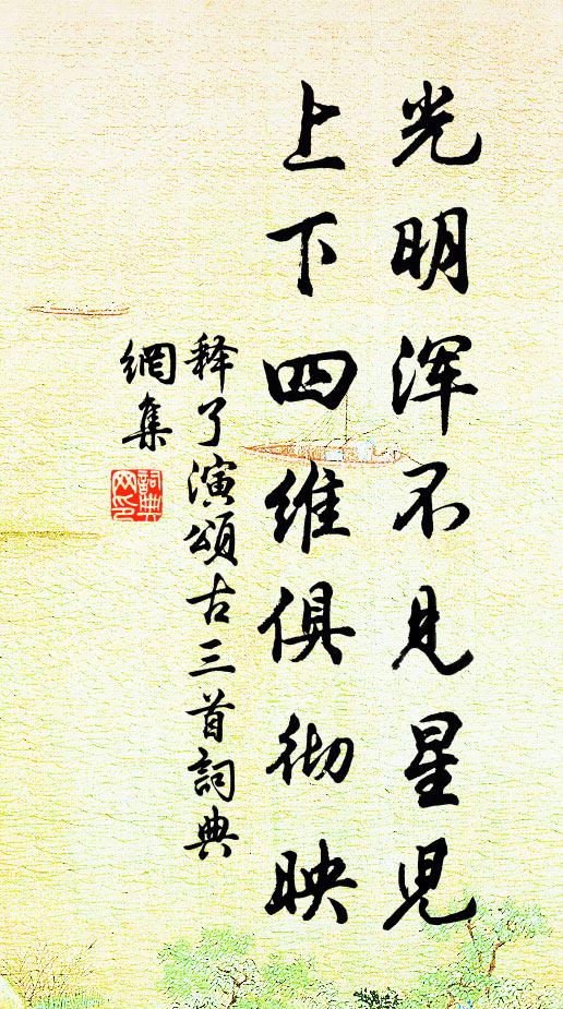释了演光明浑不见星儿，上下四维俱彻映书法作品欣赏