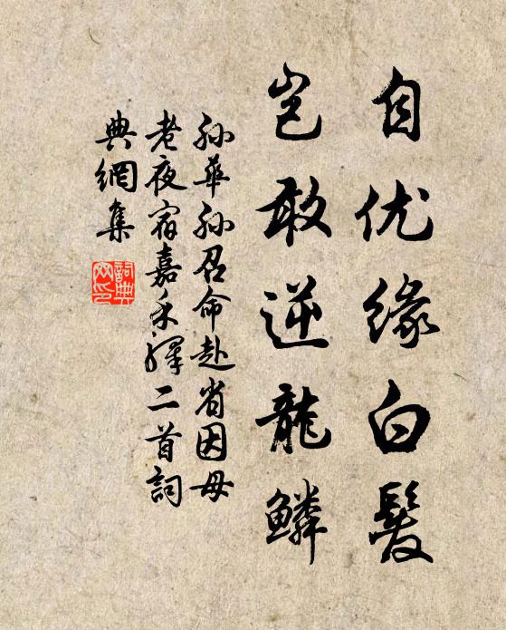 孙华孙自优缘白发，岂敢逆龙鳞书法作品欣赏