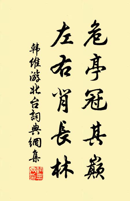 韩维危亭冠其巅，左右背长林书法作品欣赏