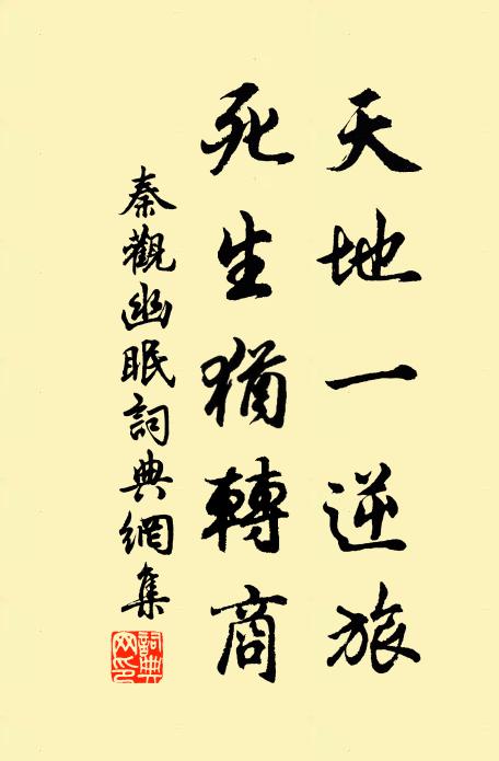 秦观天地一逆旅，死生犹转商书法作品欣赏