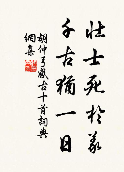 胡仲弓壮士死於义，千古犹一日书法作品欣赏