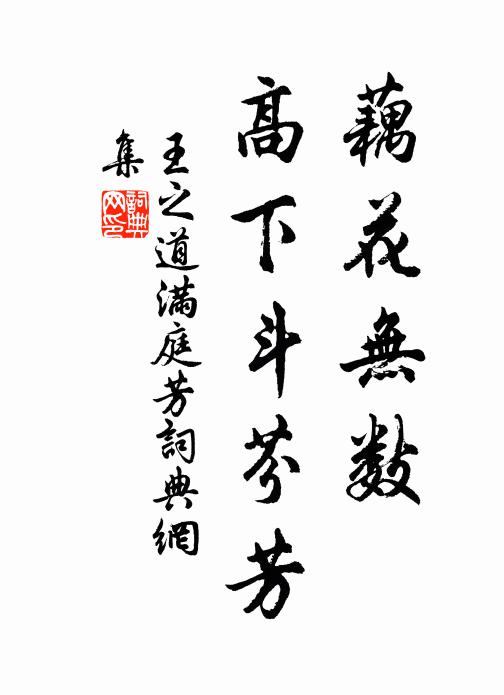 王之道藕花无数，高下斗芬芳书法作品欣赏