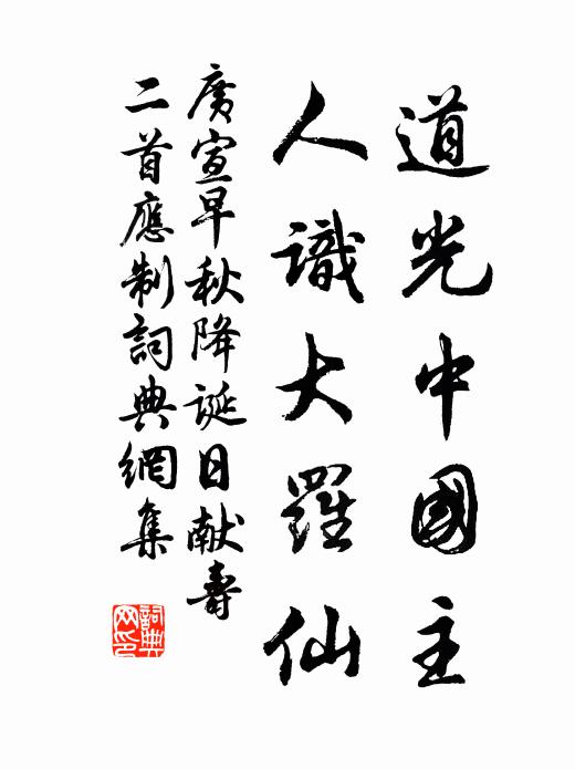 广宣道光中国主，人识大罗仙书法作品欣赏