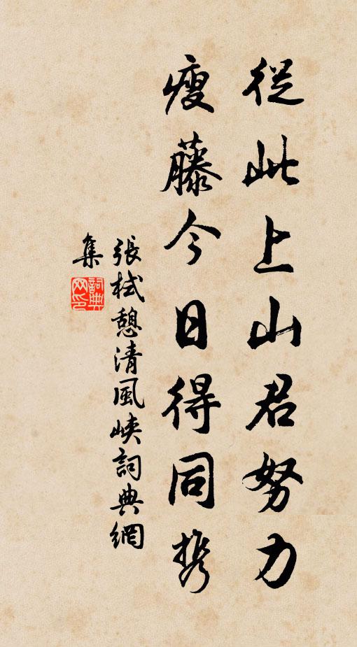 张栻从此上山君努力，瘦藤今日得同携书法作品欣赏