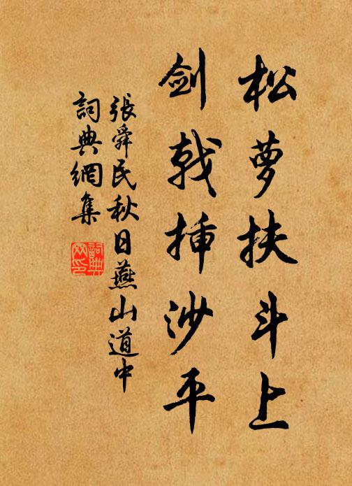 张舜民松萝扶斗上，剑戟插沙平书法作品欣赏