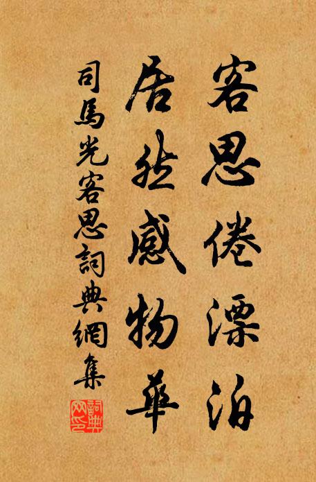 司马光客思倦漂泊，居然感物华书法作品欣赏