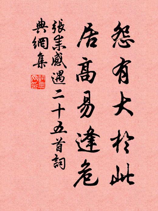 张耒怨有大于此，居高易逢危书法作品欣赏