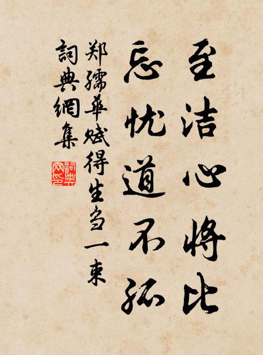 郑孺华至洁心将比，忘忧道不孤书法作品欣赏