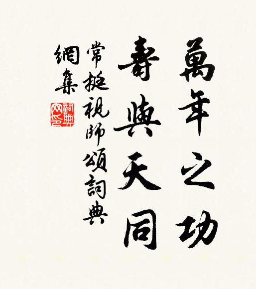 常挺万年之功，寿与天同书法作品欣赏