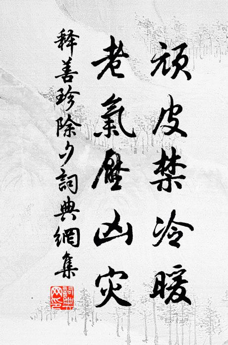 释善珍顽皮禁冷暖，老气压凶灾书法作品欣赏