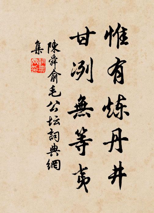陈舜俞惟有炼丹井，甘冽无等夷书法作品欣赏