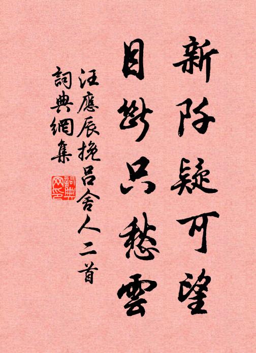 汪应辰新阡疑可望，目断只愁云书法作品欣赏