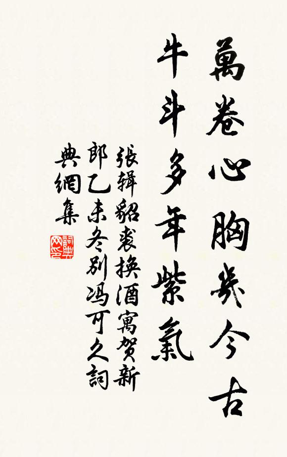 张辑万卷心胸几今古，牛斗多年紫气书法作品欣赏