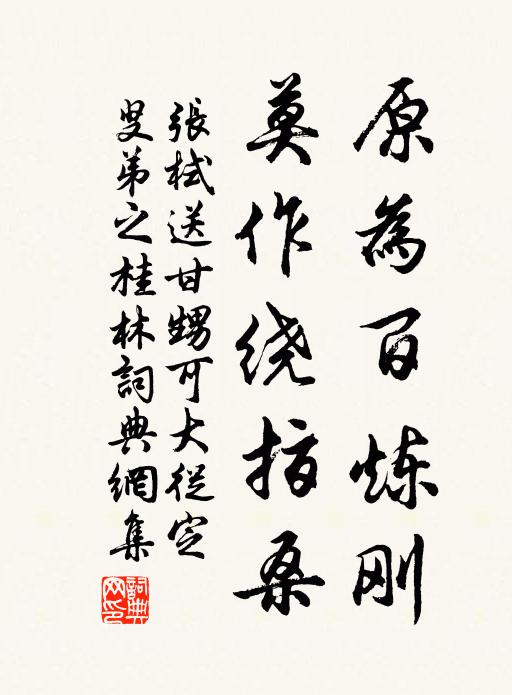 张栻原为百炼刚，莫作绕指桑书法作品欣赏