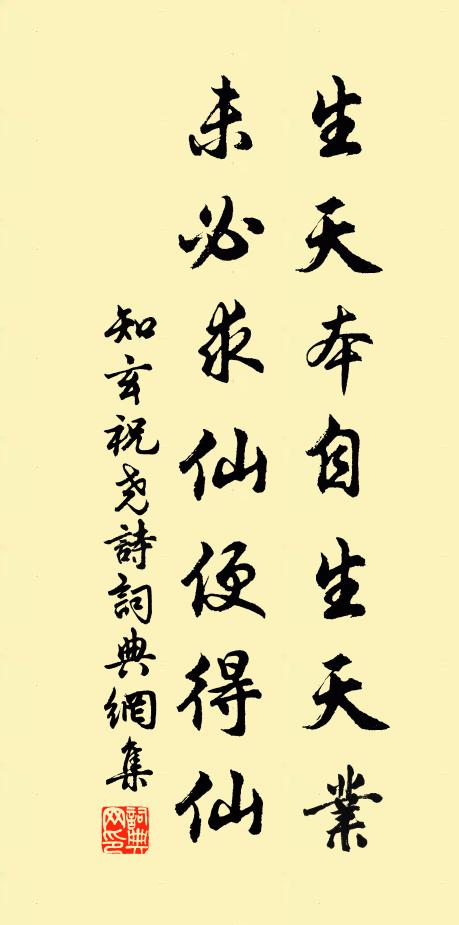 知玄生天本自生天业，未必求仙便得仙书法作品欣赏