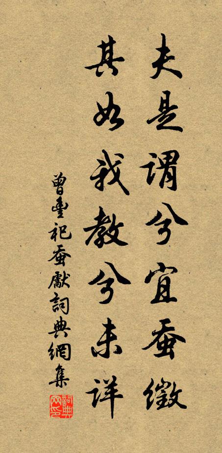 曾丰夫是谓兮宜蚕徵，其如我教兮未详书法作品欣赏