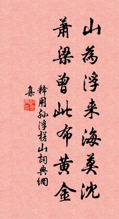 释用孙山为浮来海莫沈，萧梁曾此布黄金书法作品欣赏