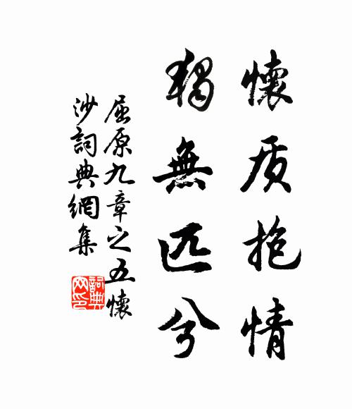 屈原怀质抱情,独无匹兮书法作品欣赏