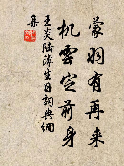 王炎蒙羽有再来，机云定前身书法作品欣赏