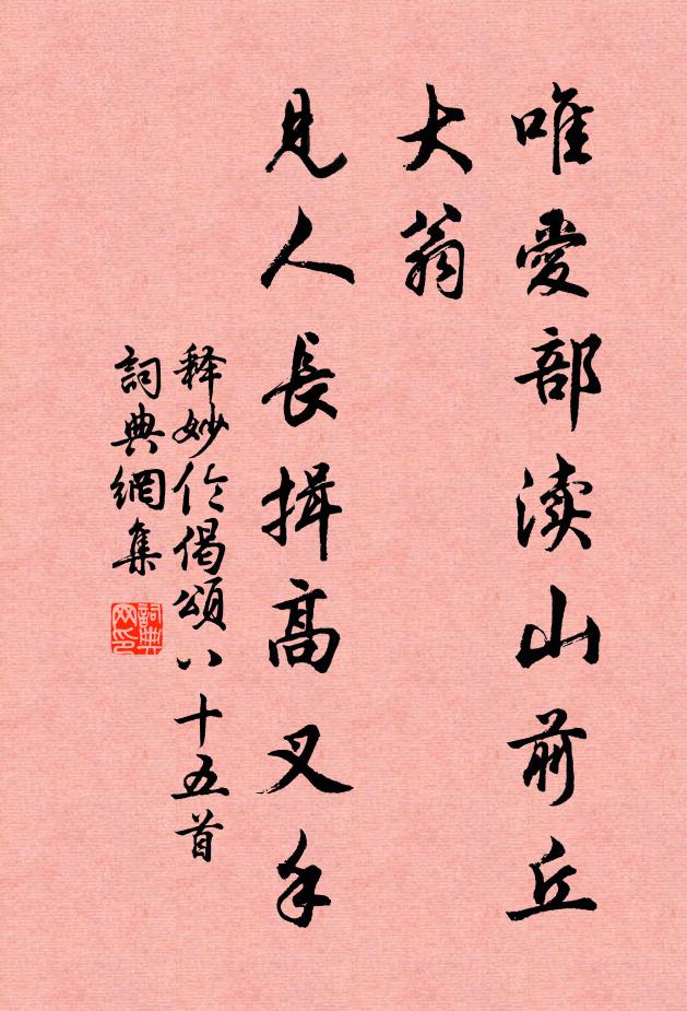 释妙伦唯爱部渎山前丘大翁，见人长揖高叉手书法作品欣赏
