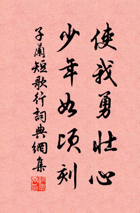 子兰使我勇壮心，少年如顷刻书法作品欣赏