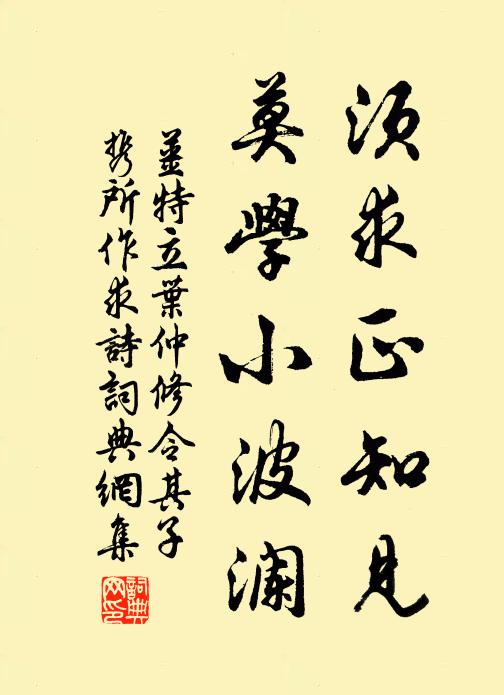 姜特立须求正知见，莫学小波澜书法作品欣赏