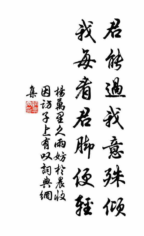杨万里君能过我意殊倾，我每看君脚便轻书法作品欣赏