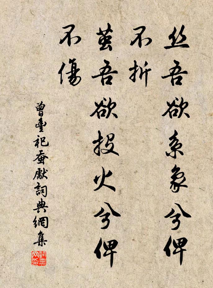 曾丰丝吾欲系象兮俾不折，茧吾欲投火兮俾不伤书法作品欣赏