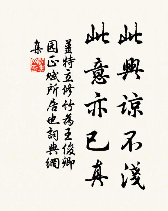姜特立此兴谅不浅，此意亦已真书法作品欣赏