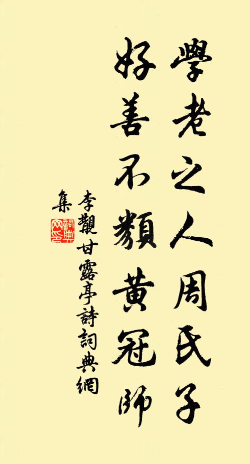 李覯学老之人周氏子，好善不类黄冠师书法作品欣赏