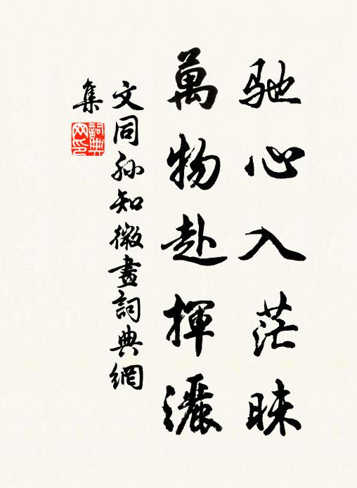 文同驰心入茫昧，万物赴挥洒书法作品欣赏
