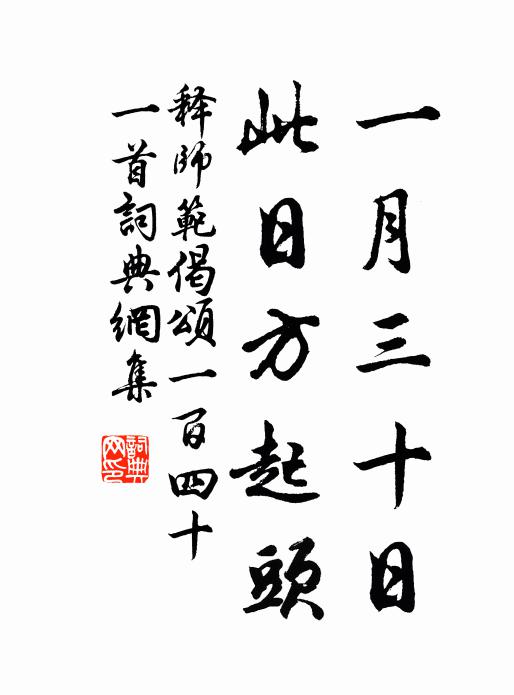 释师范一月三十日，此日方起头书法作品欣赏