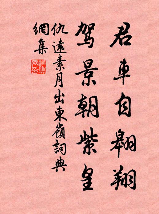 仇远君车自翱翔，驾景朝紫皇书法作品欣赏
