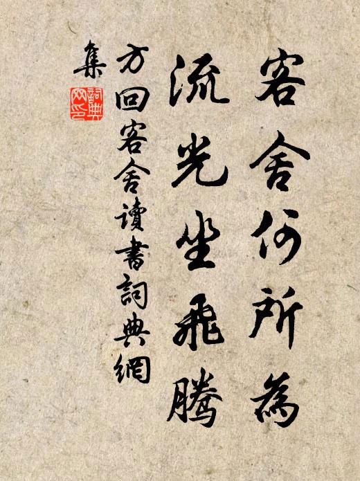 方回客舍何所为，流光坐飞腾书法作品欣赏