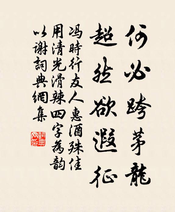 冯时行何必跨茅龙，超然欲遐征书法作品欣赏