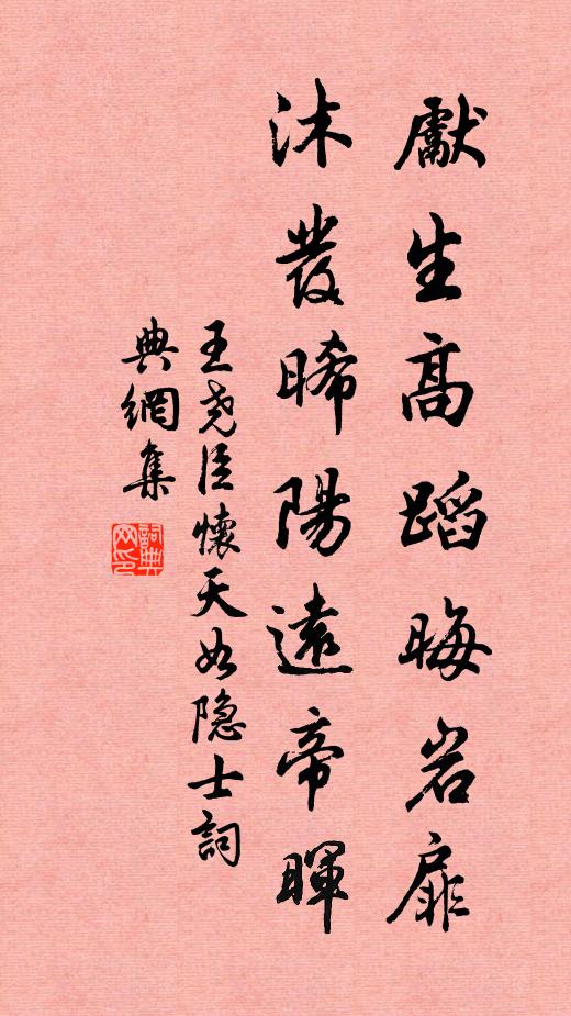 王尧臣先生高蹈晦岩扉，沐发晞阳远帝晖书法作品欣赏