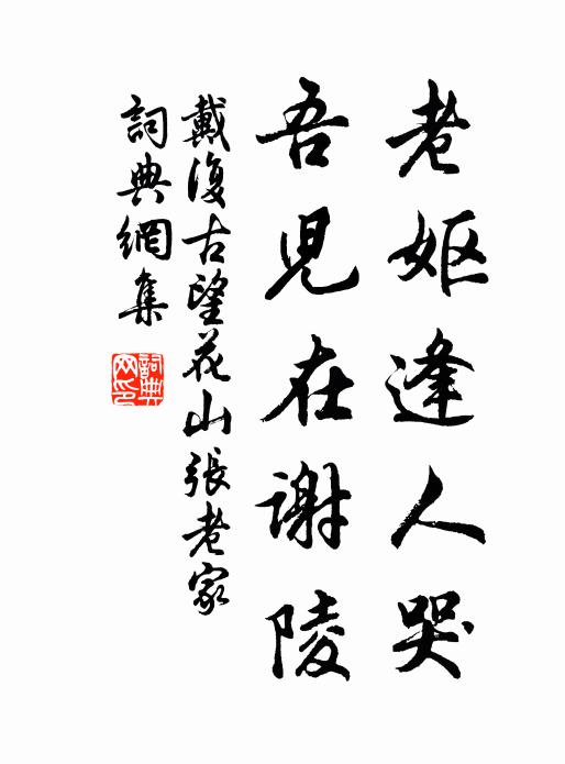 戴复古老妪逢人哭，吾儿在谢陵书法作品欣赏