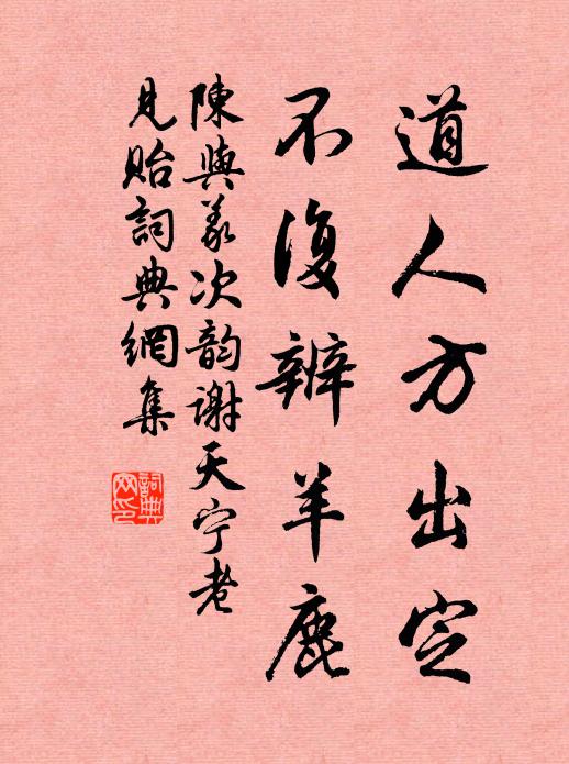陈与义道人方出定，不复辨羊鹿书法作品欣赏