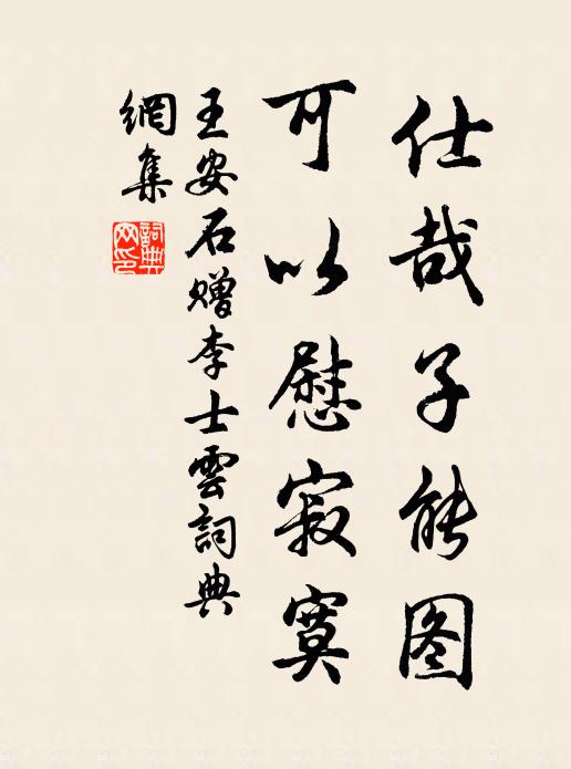 王安石仕哉子能图，可以慰寂寞书法作品欣赏
