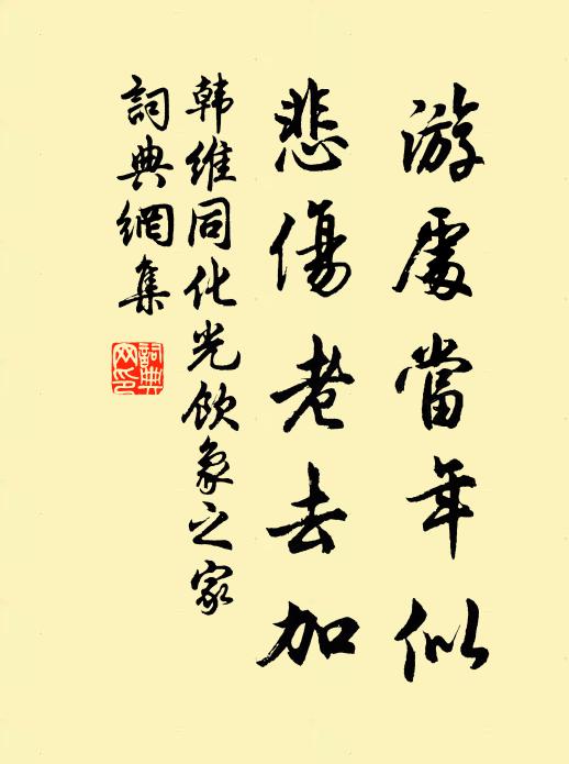 韩维游处当年似，悲伤老去加书法作品欣赏