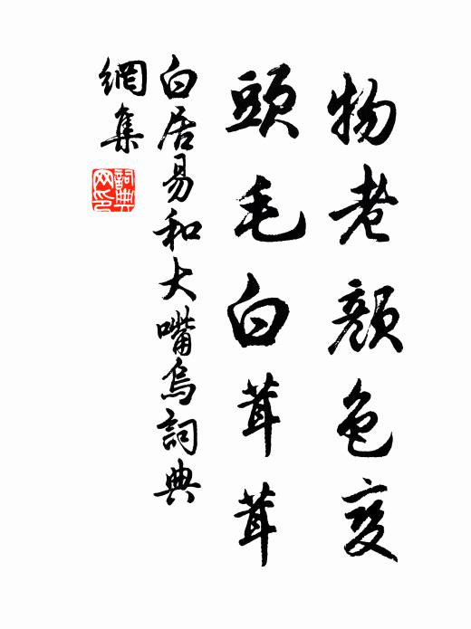 白居易物老颜色变，头毛白茸茸书法作品欣赏