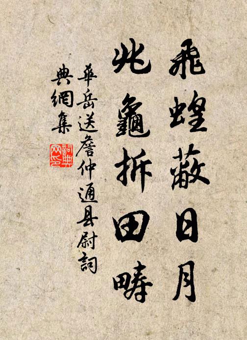 华岳飞蝗蔽日月，兆龟拆田畴书法作品欣赏