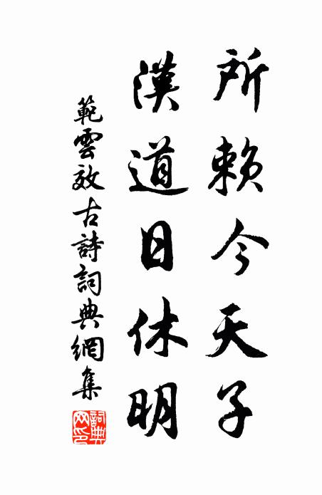 范云所赖今天子，汉道日休明书法作品欣赏