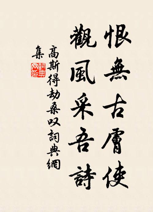 高斯得恨无古肤使,观风采吾诗书法作品欣赏