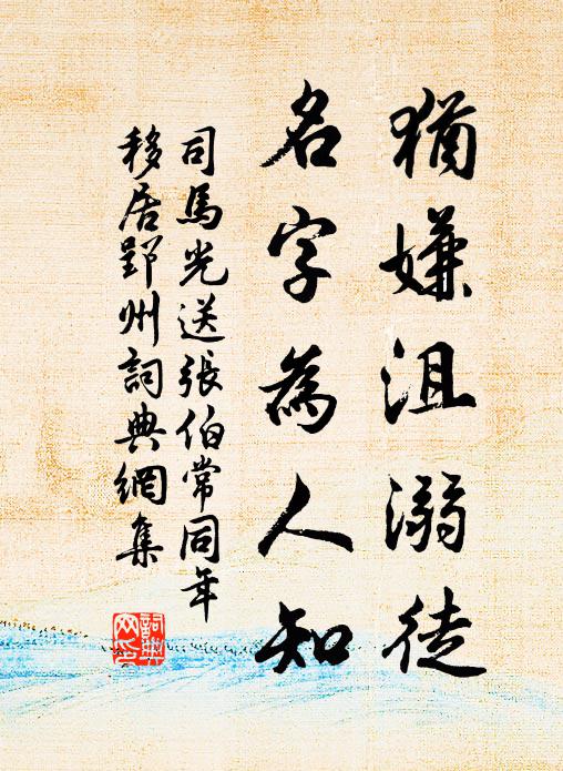 司马光犹嫌沮溺徒，名字为人知书法作品欣赏