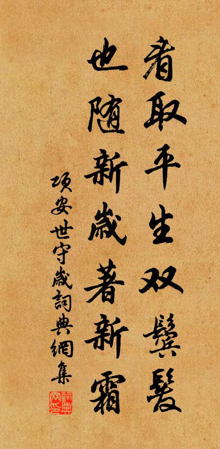 项安世看取平生双鬓发，也随新岁著新霜书法作品欣赏
