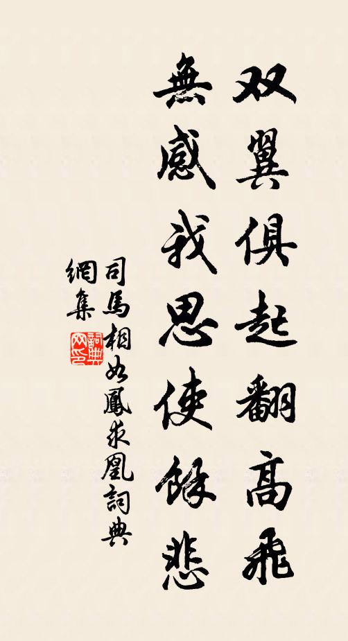 司马相如双翼俱起翻高飞，无感我思使余悲书法作品欣赏
